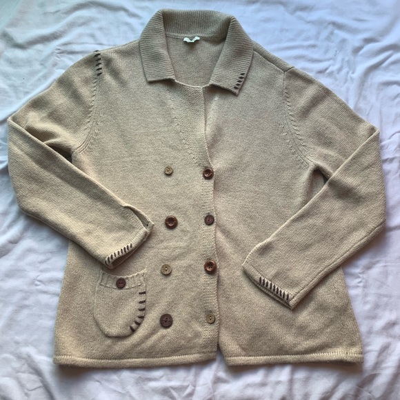 J. Jill Sweaters - J. Jill Cream Button Down Warm Sweater Size XL